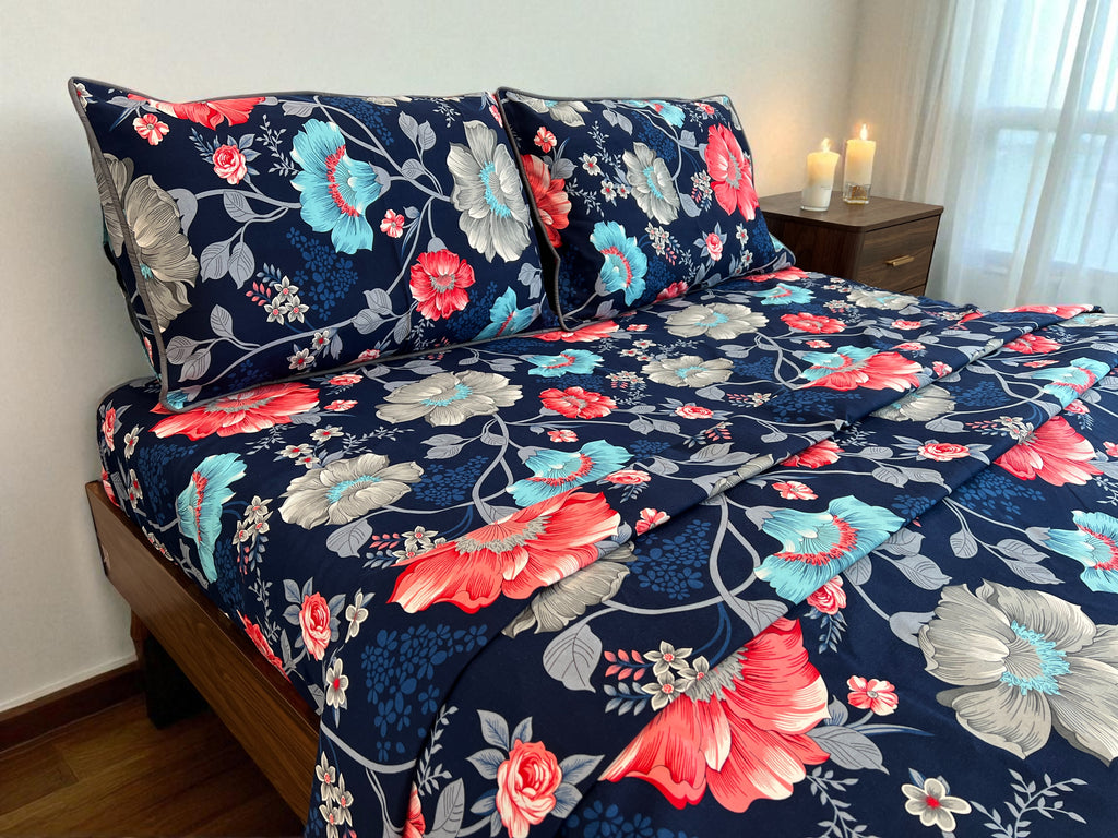Midnight Blossom 4 Piece Queen Set