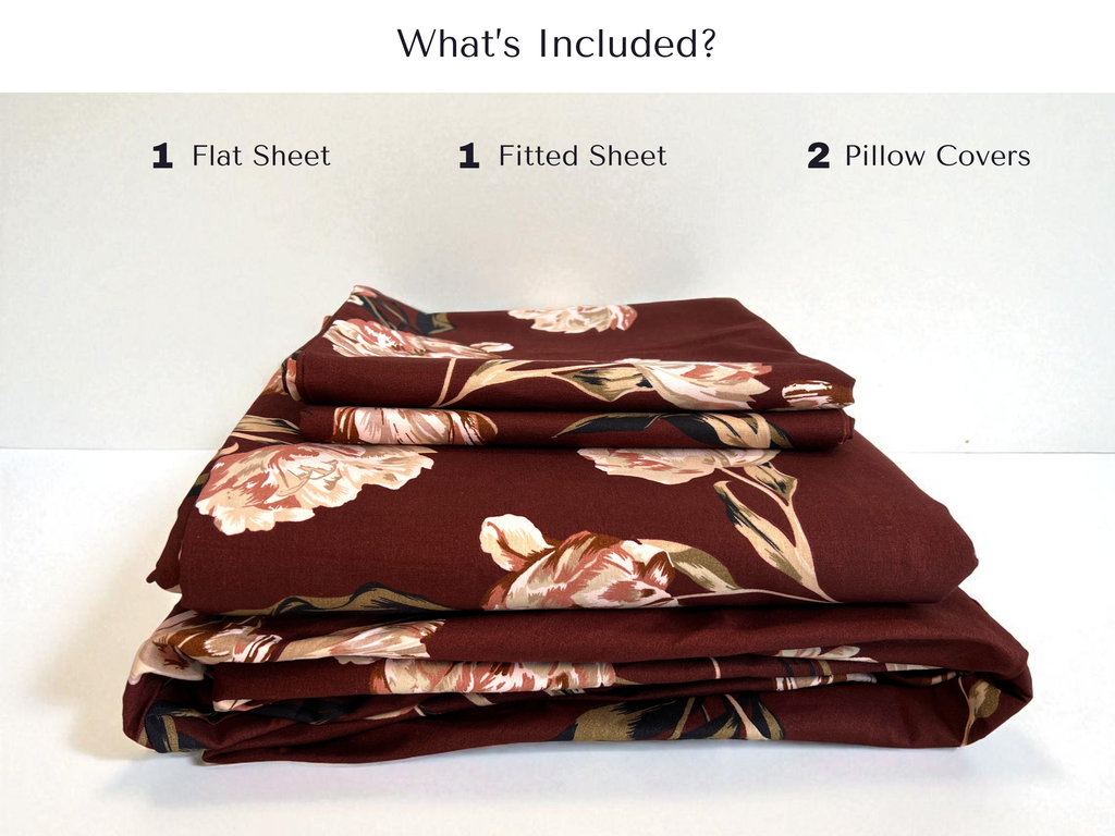 Mocha Blossom 4 Piece Queen Set