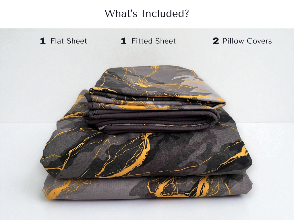 Grey Thunder Strike 4 Piece Queen Set