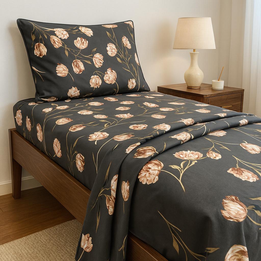 Charcoal Blossom Single Set