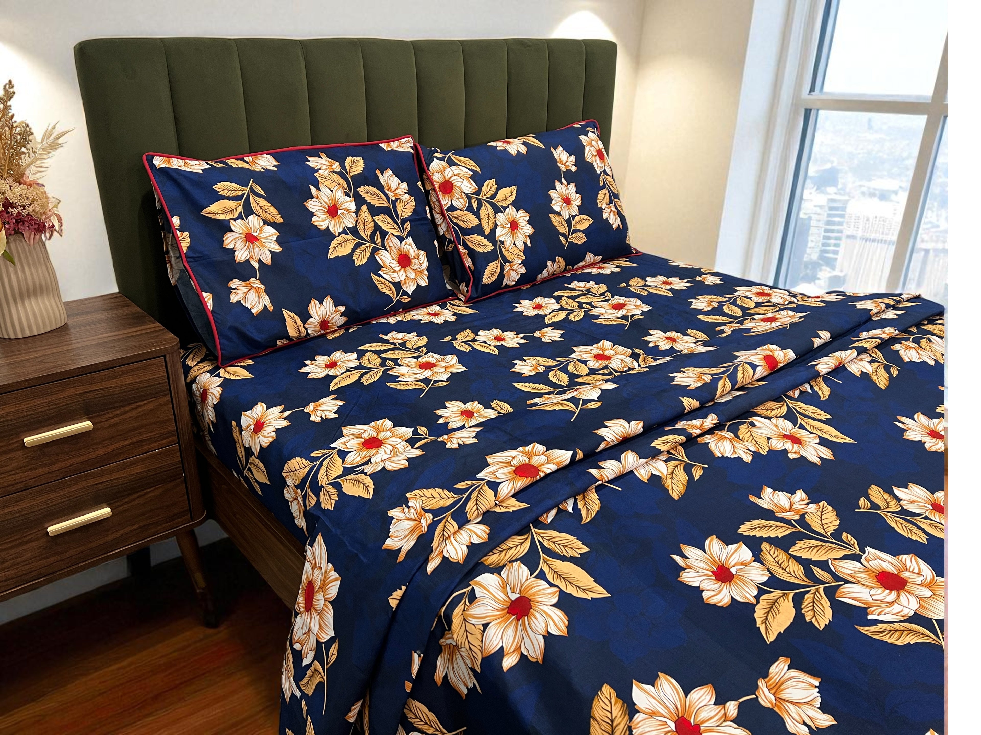 Golden Bloom 4 Piece King Set