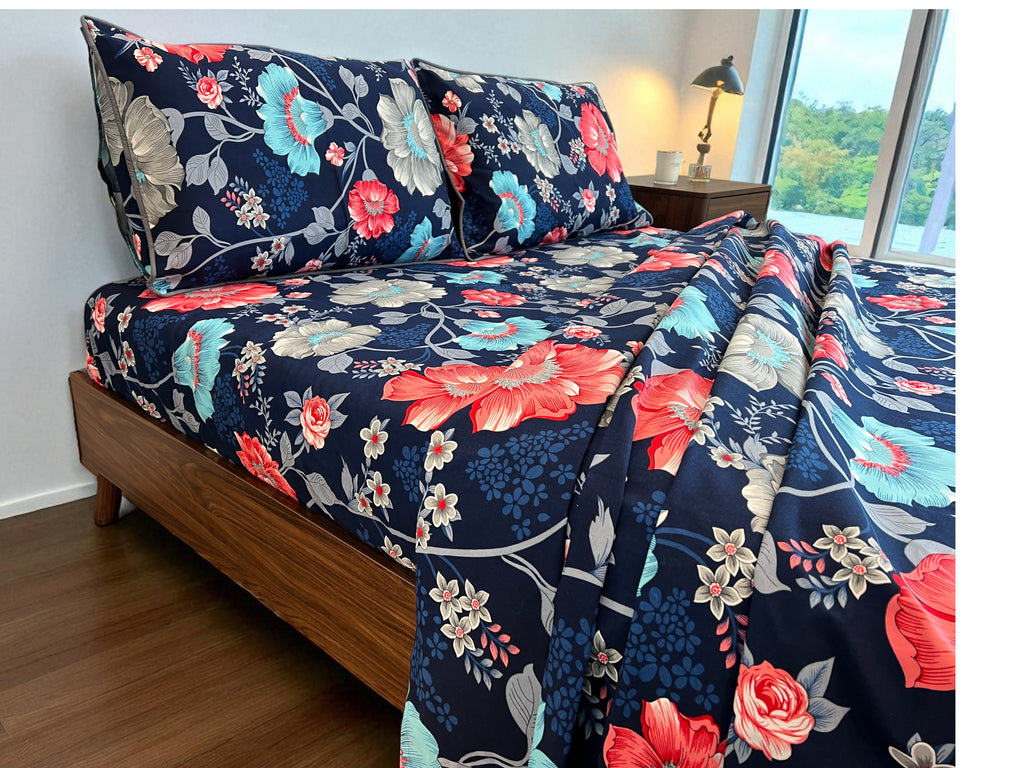 Midnight Blossom 4 Piece Queen Set