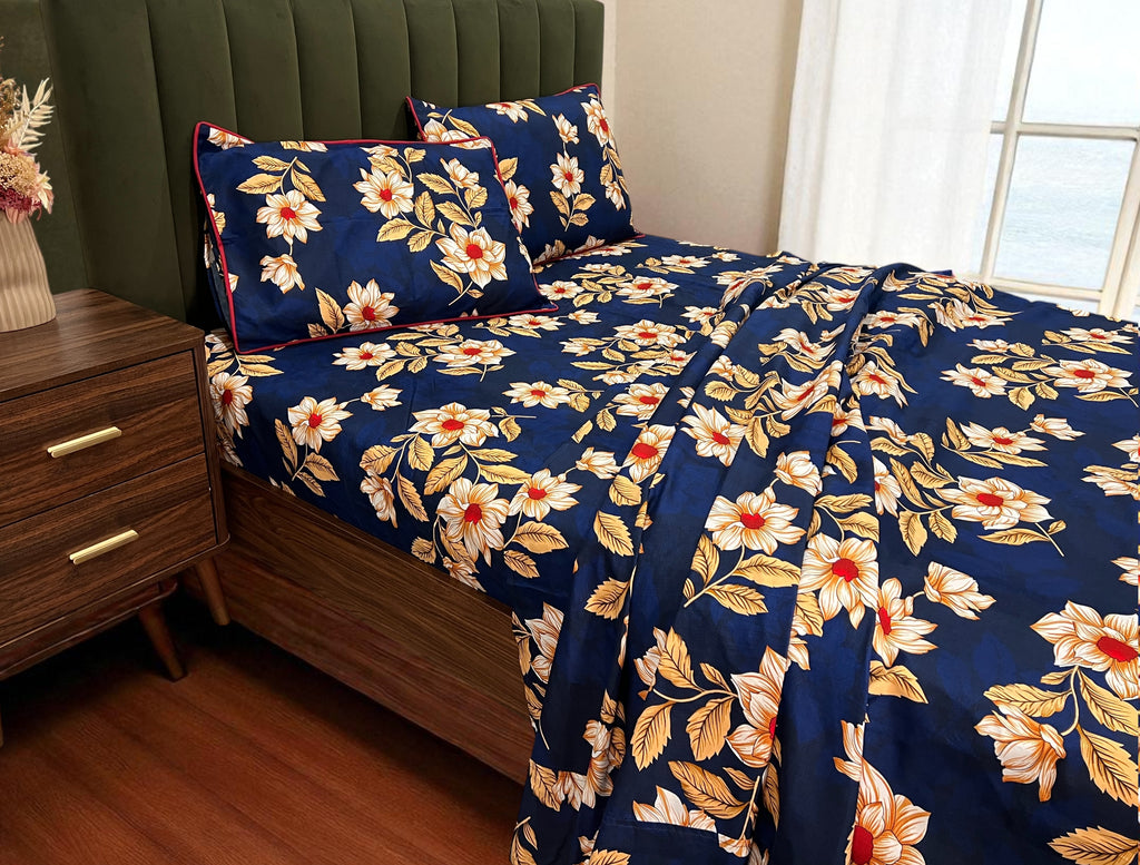 Golden Bloom 4 Piece King Set