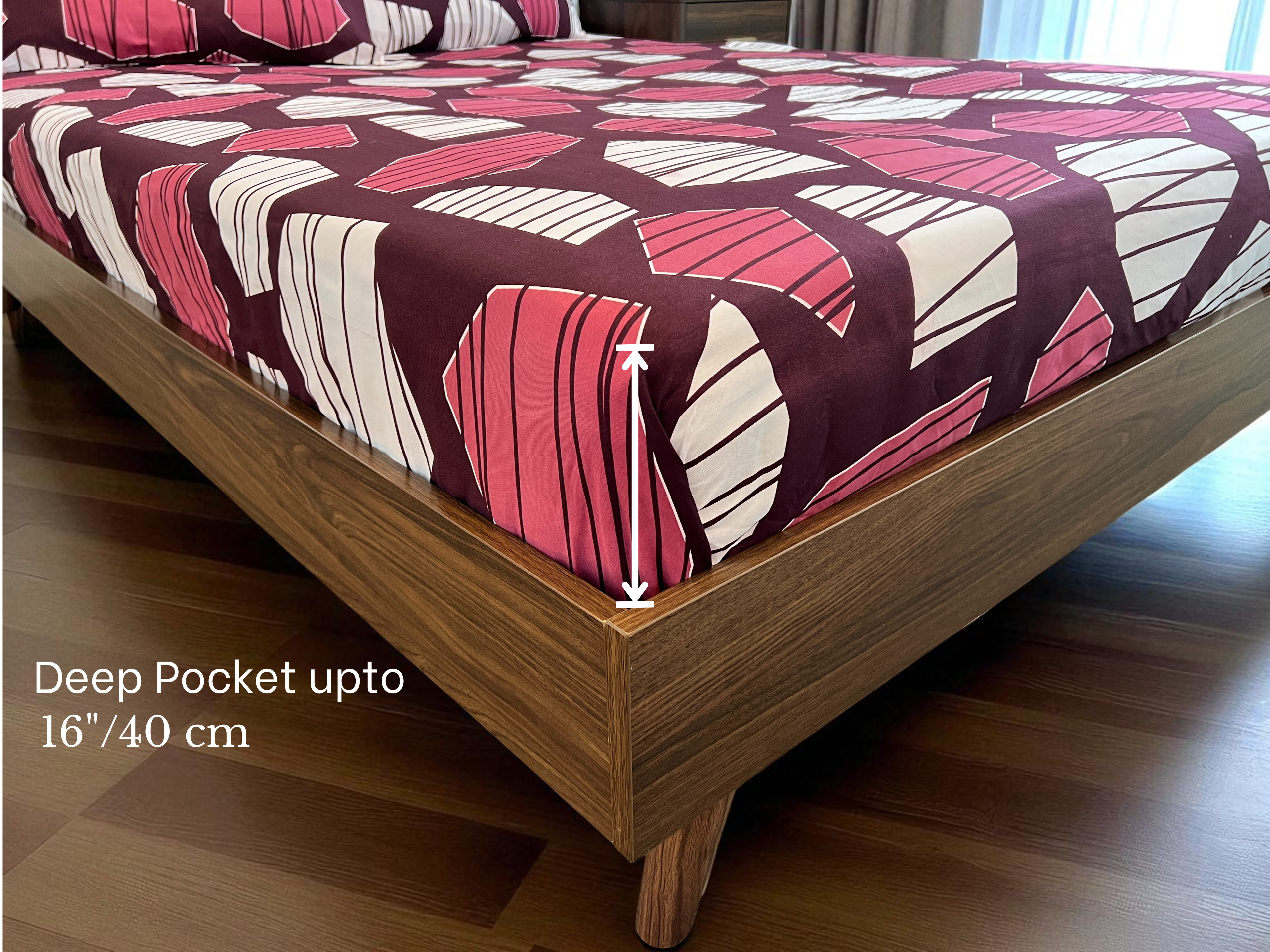 Maroon Geo Stripe 3 Piece Queen Set