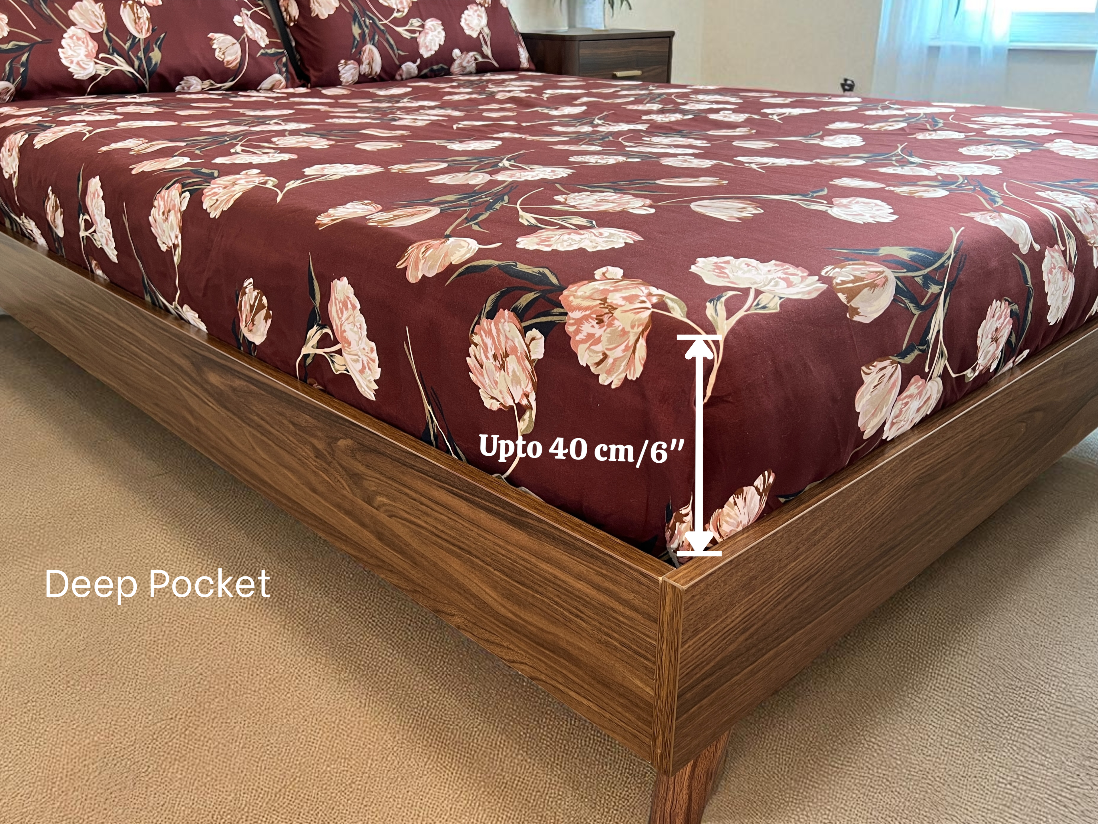 Mocha Blossom 4 Piece Queen Set