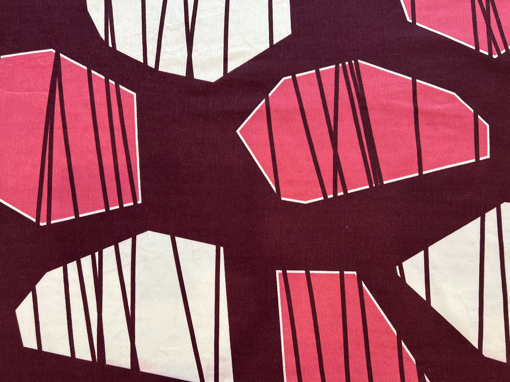 Maroon Geo Stripe 3 Piece Queen Set