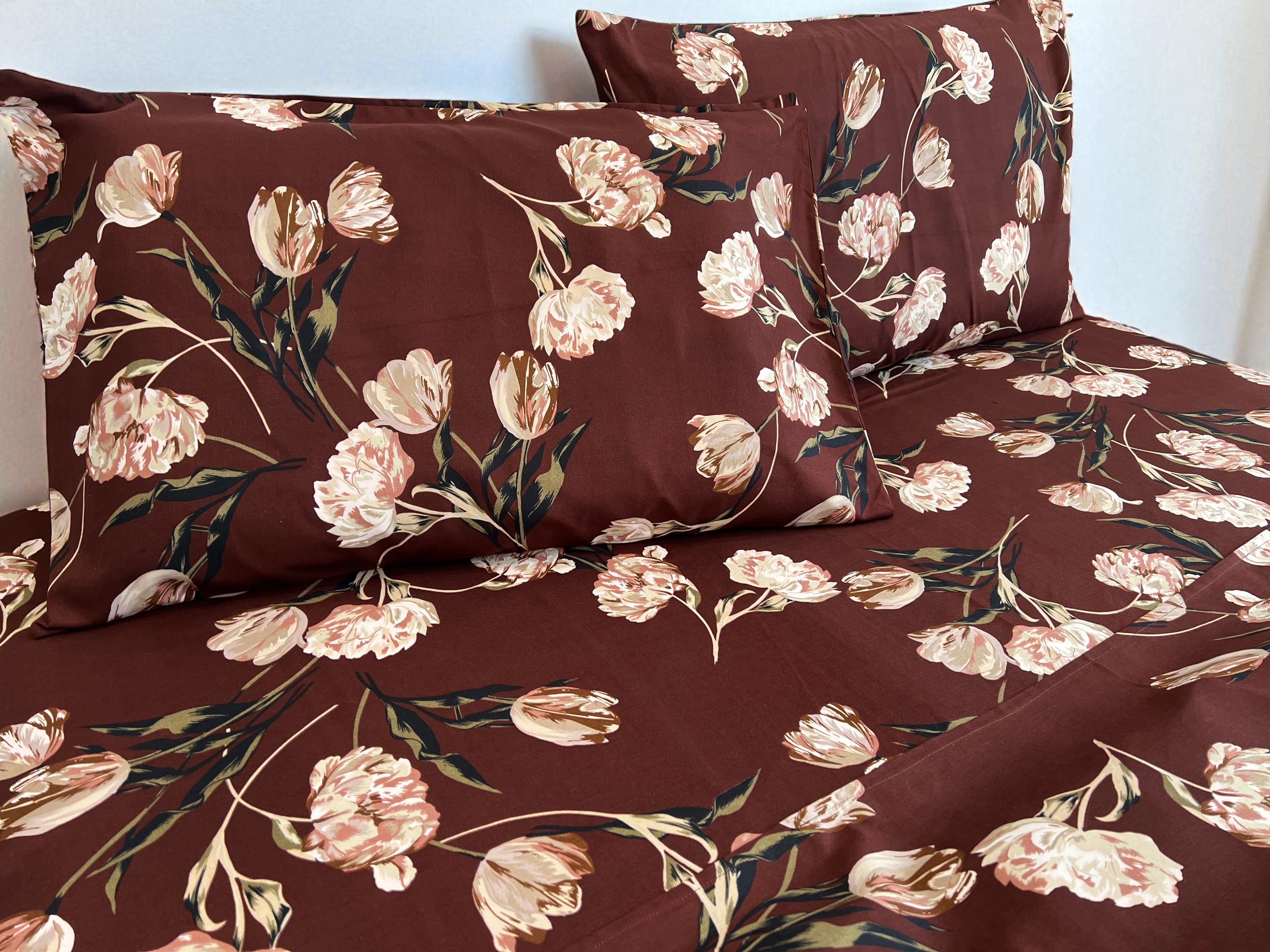 Mocha Blossom 4 Piece Queen Set