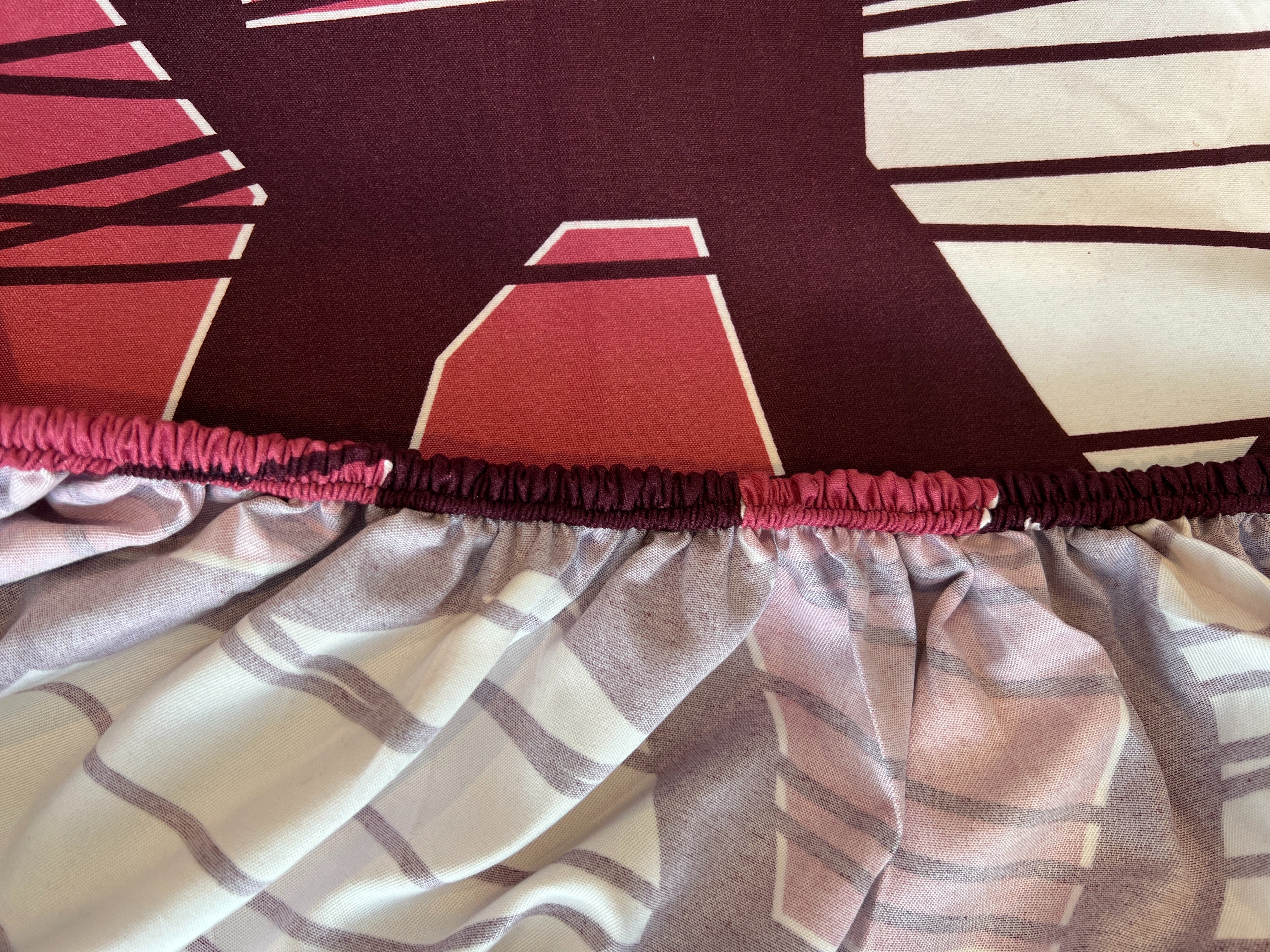 Maroon Geo Stripe 3 Piece Queen Set