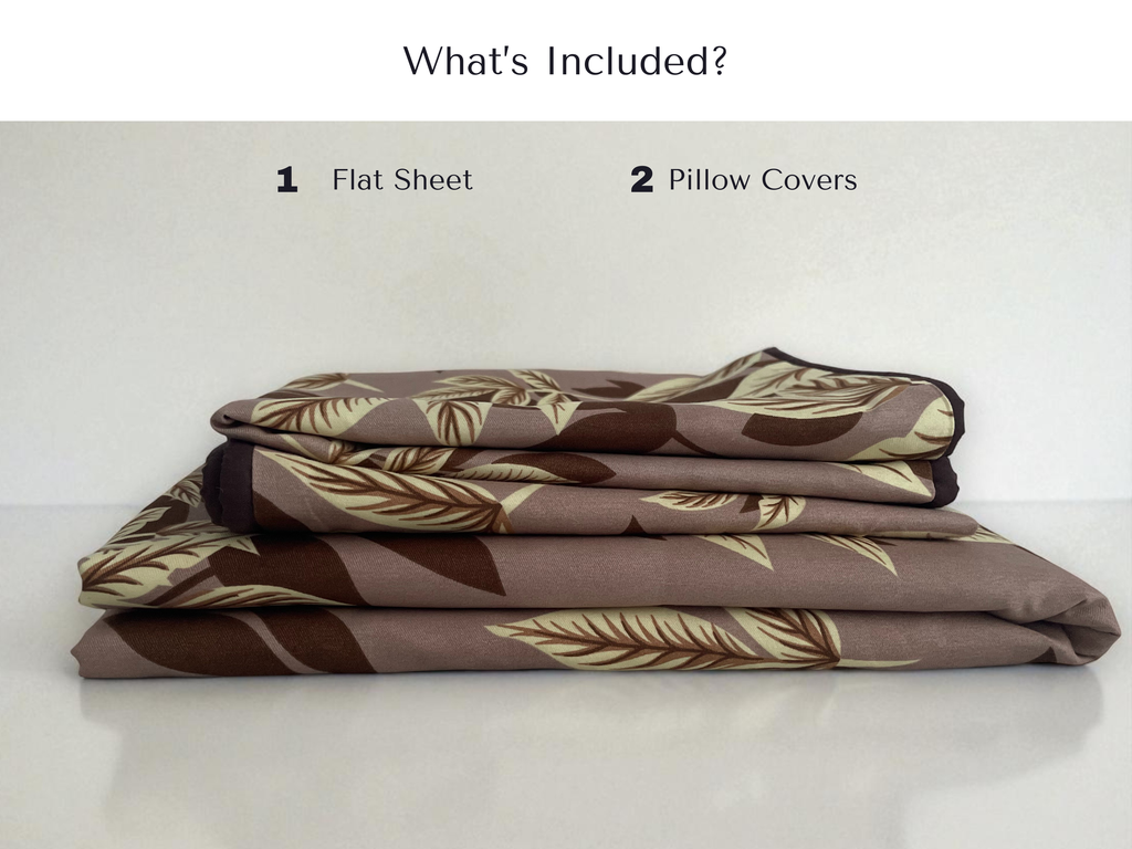 Mocha Leaf Harmony 3 Piece Double Set
