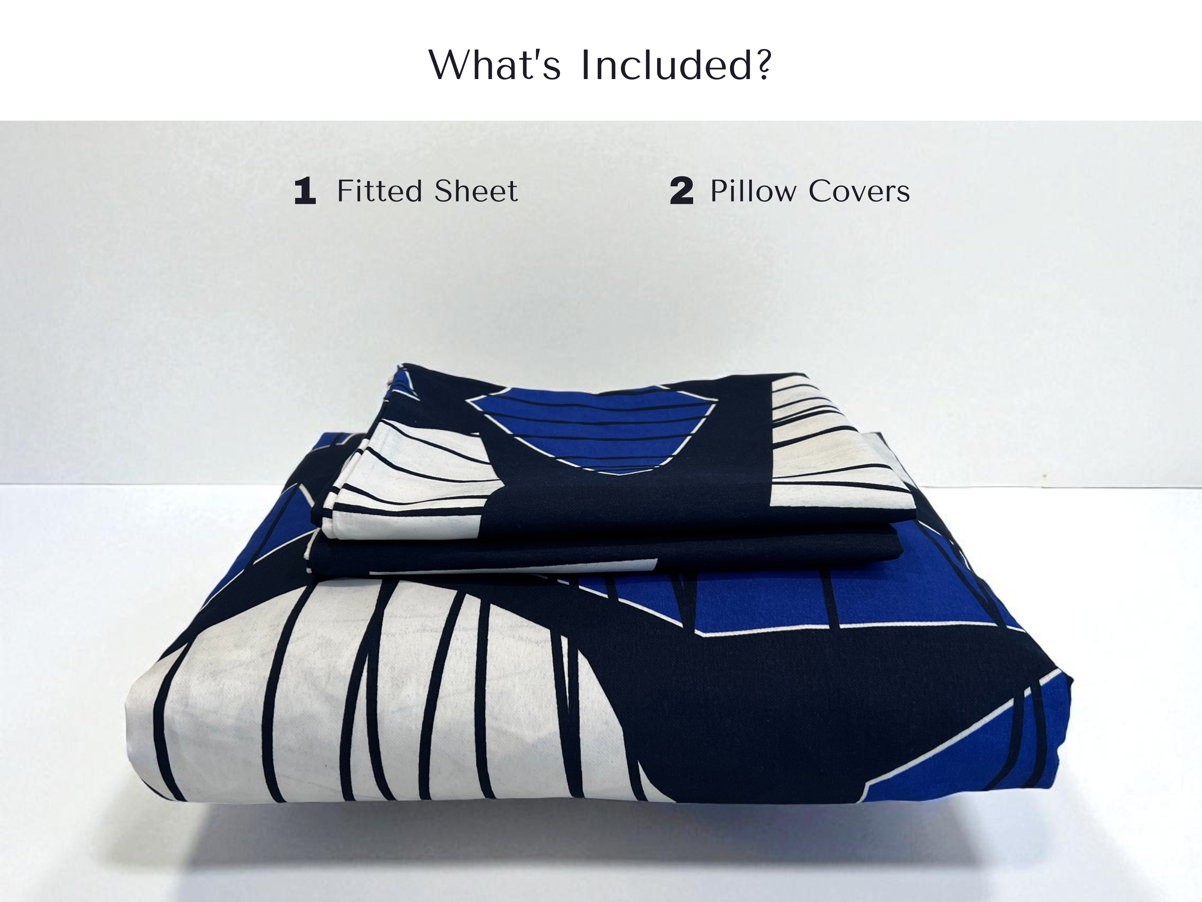 Blue Geo Stripe 3 Piece King Set