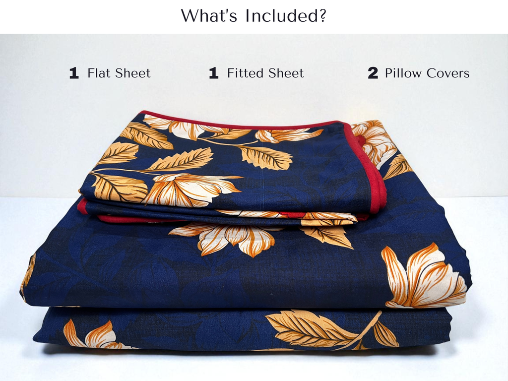 Golden Bloom 4 Piece King Set